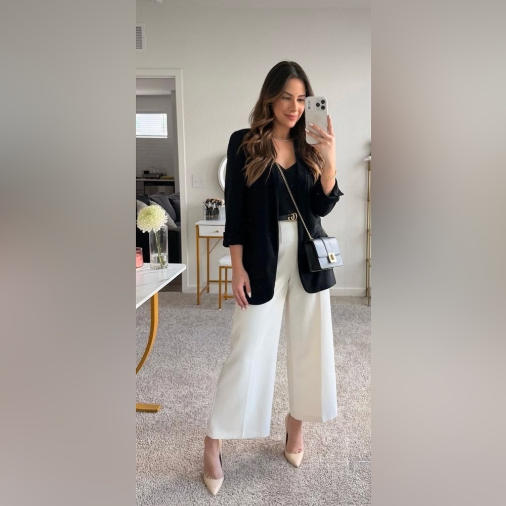 Elegant High-Waist Wide Leg Pants - White